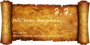 Hübner Harmatka névjegykártya